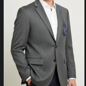 Stafford NWT Mens 100% Merino Wool Sport Coat Blazer Academia Old Money Gray 40R